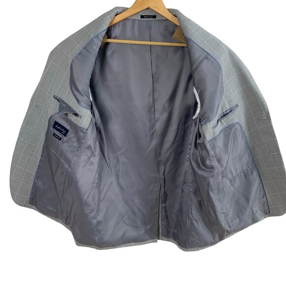 Joseph & Fiess Gold Sz 44R Men's Classic Fit Glen Plaid Blazer Jacket Gray - Picture 3 of 10